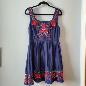 NWOT Sunny Girl Flower Embroidered Dress